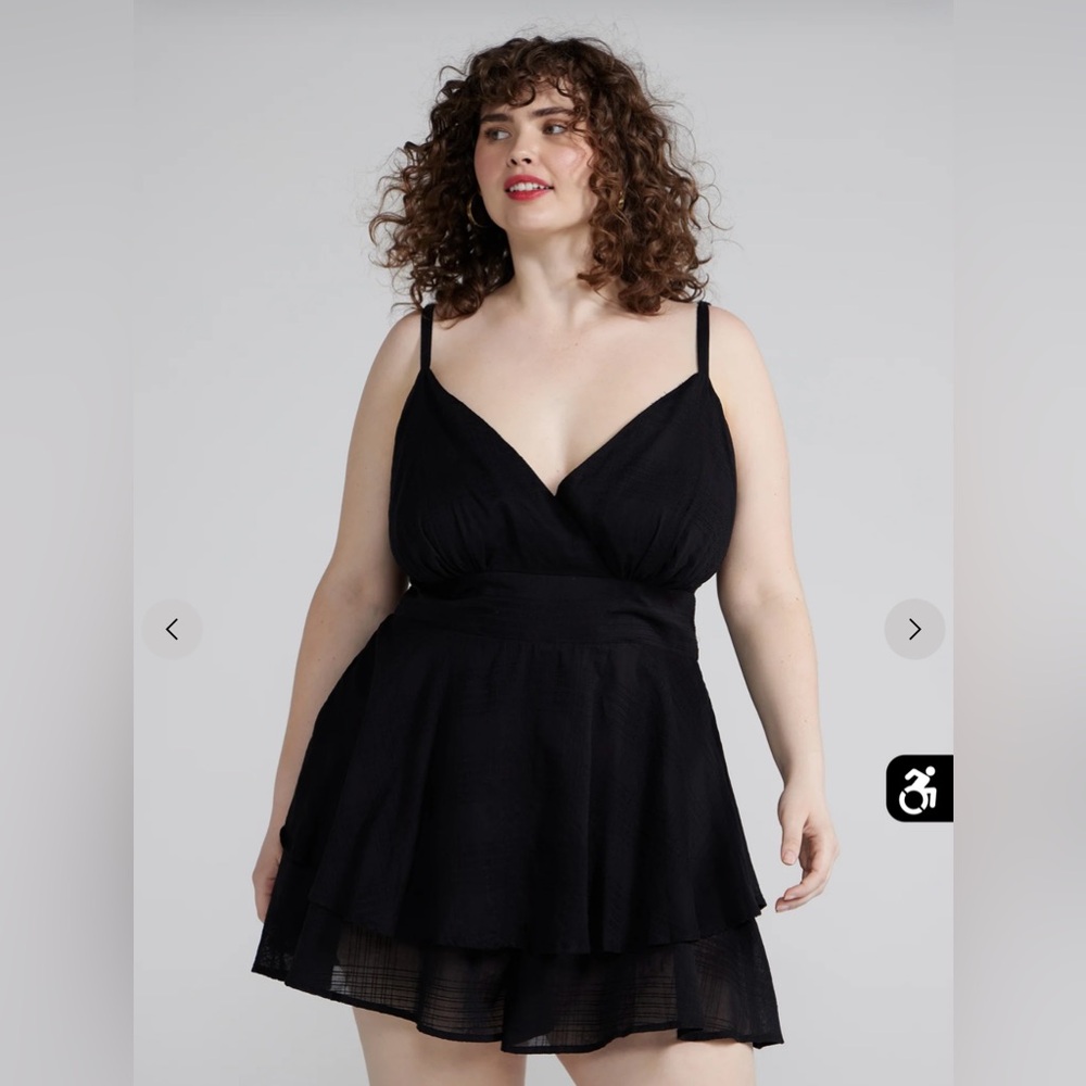 Tie Front Flowy Romper NWT